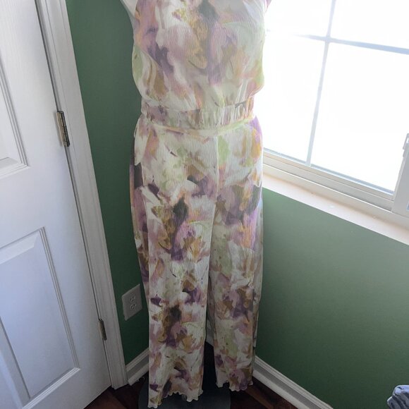 Watercolor Plisse Pant Set -Size 1X - Picture 2 of 7